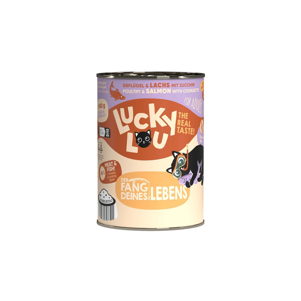 Lucky Lou Lifestage Adult Drób i łosoś puszka 400g