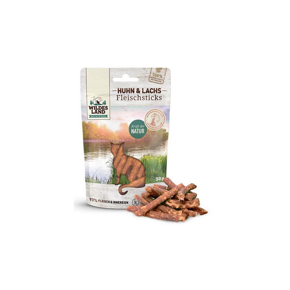 Wildes Land Cat Fleischsticks Huhn & Lachs 50g