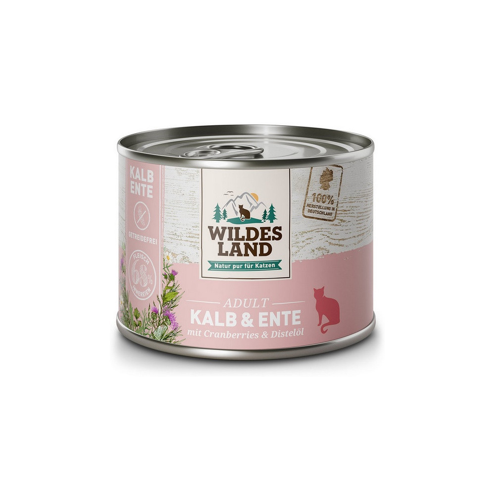 Wildes Land Cat Classic Adult Kalb & Ente puszka 200g