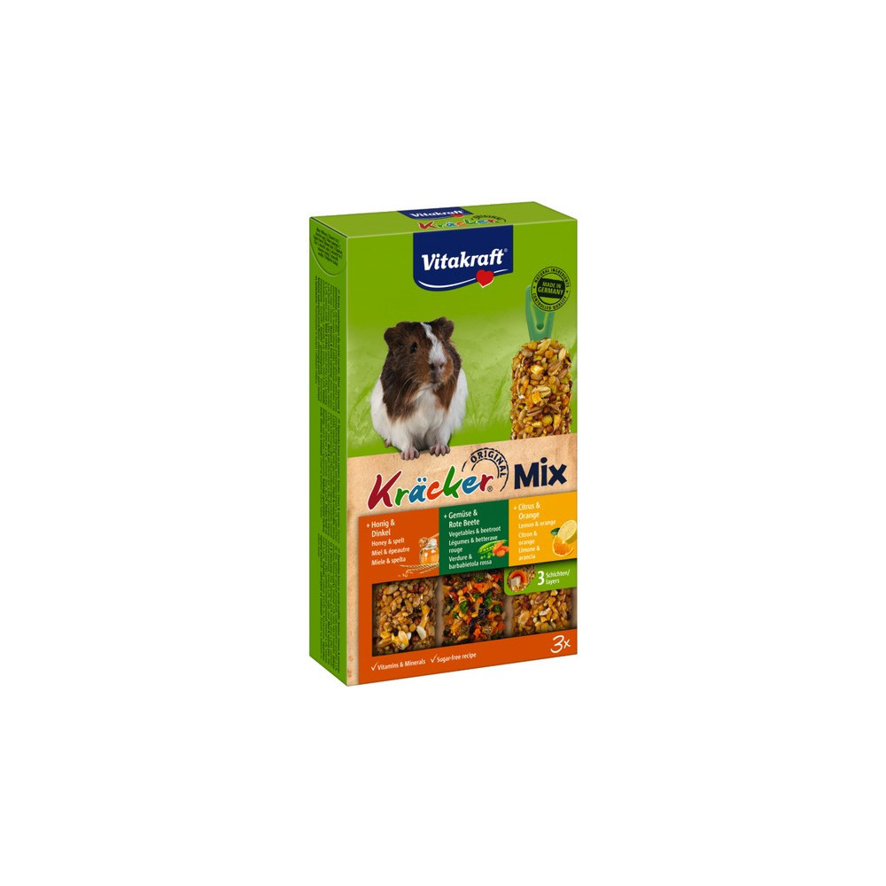 Vitakraft Kracker 3szt Świnka morska Mix - Miód/Warzywa/Cytryna 168g [25226]