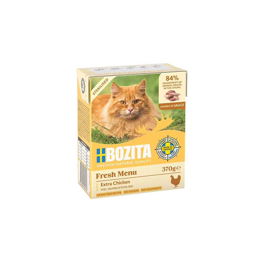 Bozita Sterilised z Extra Kurczakiem kawałki w sosie kartonik 370g