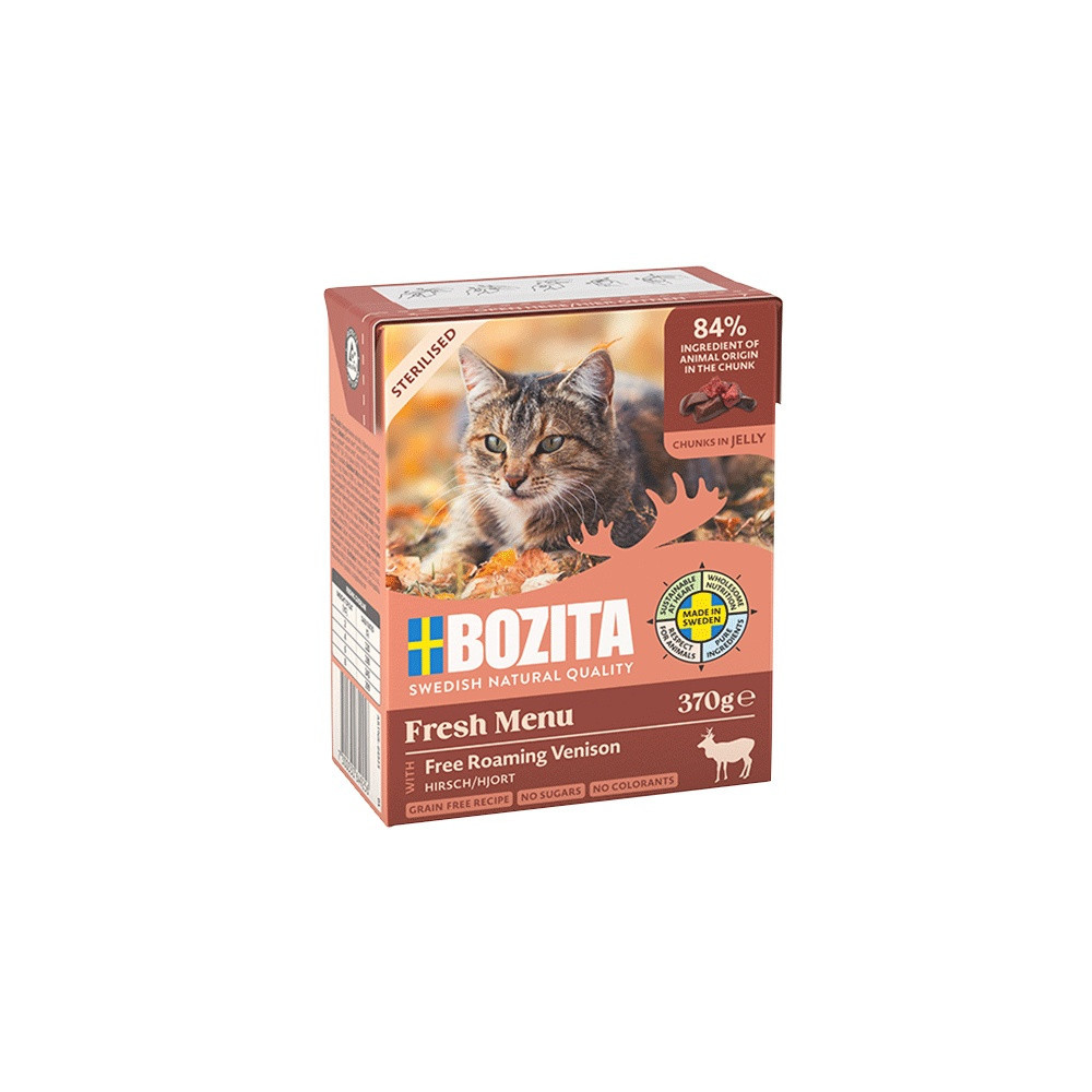 Bozita Sterilised z dziczyzną kawałki w galaretce kartonik 370g