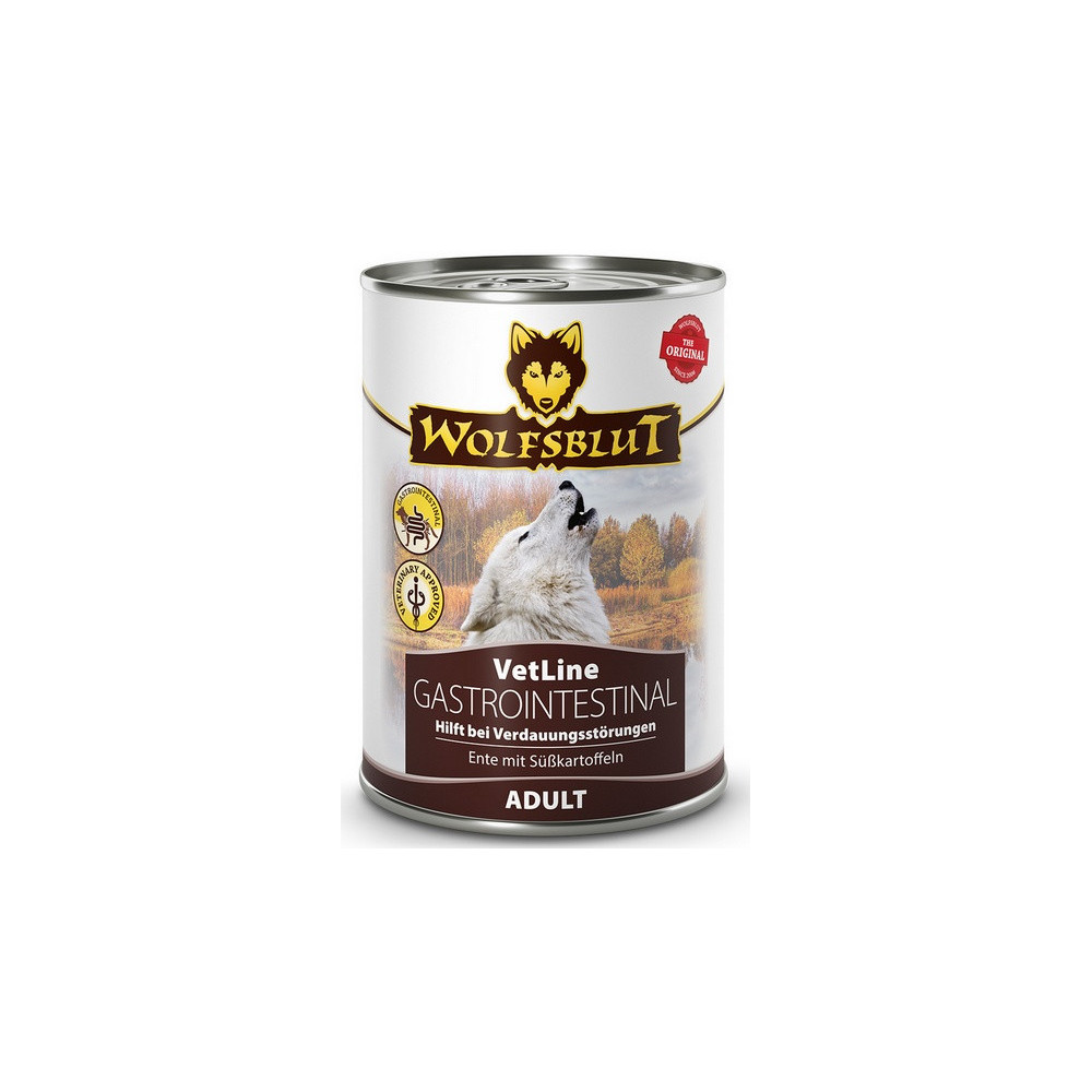 Wolfsblut Dog VetLine Gastrointestinal - kaczka i bataty puszka 395g