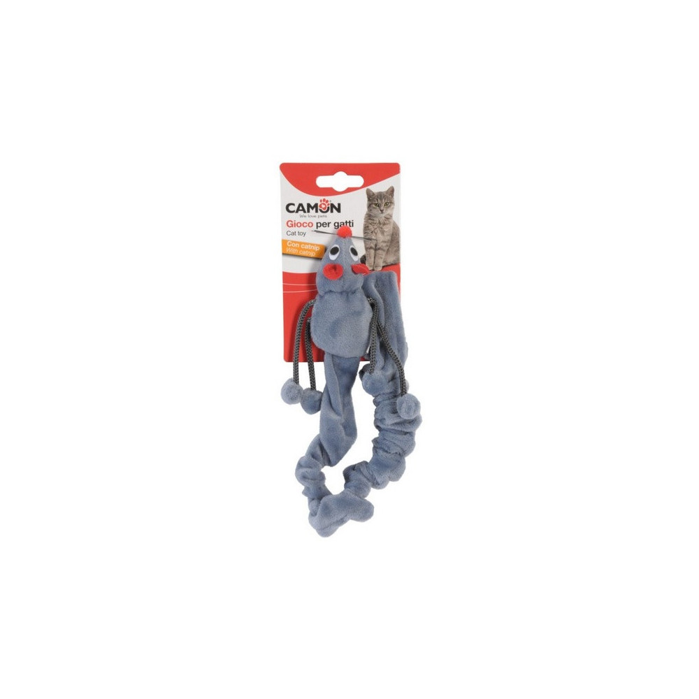 Camon Cat Toy Poliestrowa mysz z kocimiętką i długim sznurem 50cm