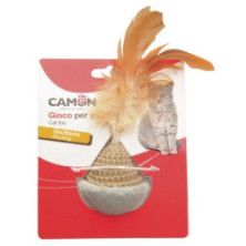 Camon Cat Toy Półkul z piórkami 12cm