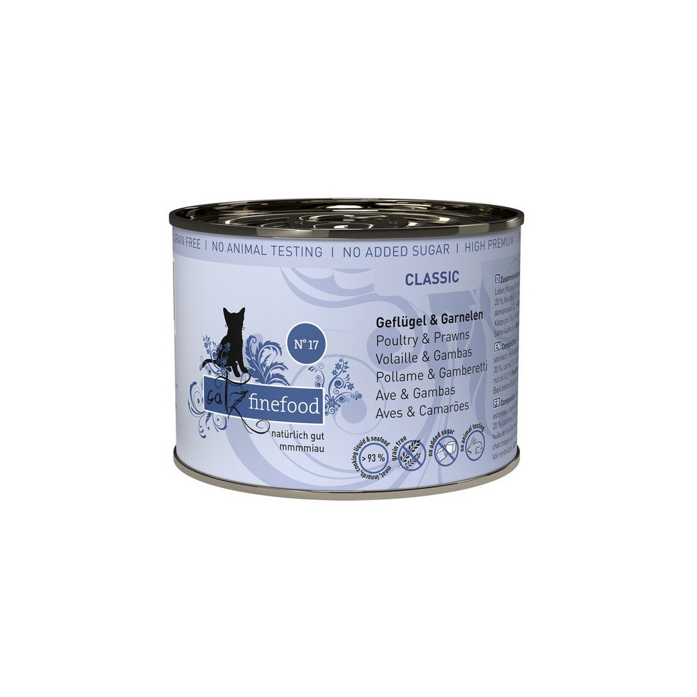 Catz Finefood Classic N.17 Drób i Krewetki puszka 200g