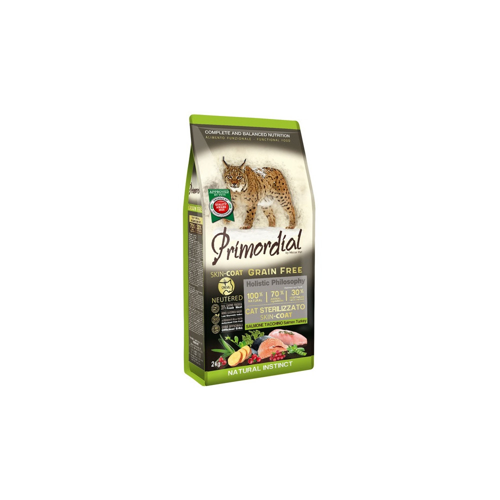 Primordial Cat Grain Free Neutered Skin Coat Salmon & Turkey 2kg