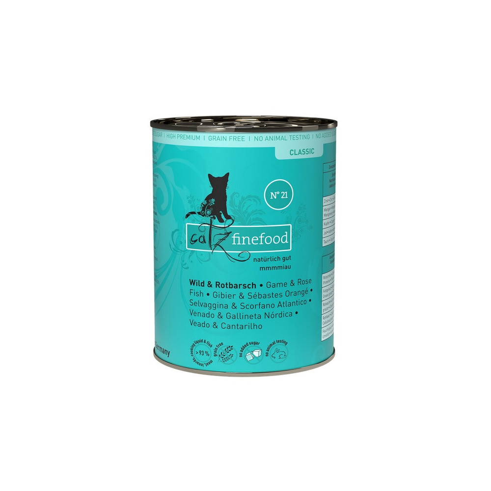 Catz Finefood Classic N.21 Dziczyzna i Karmazyn puszka 400g [termin ważności: 07.06.2025]