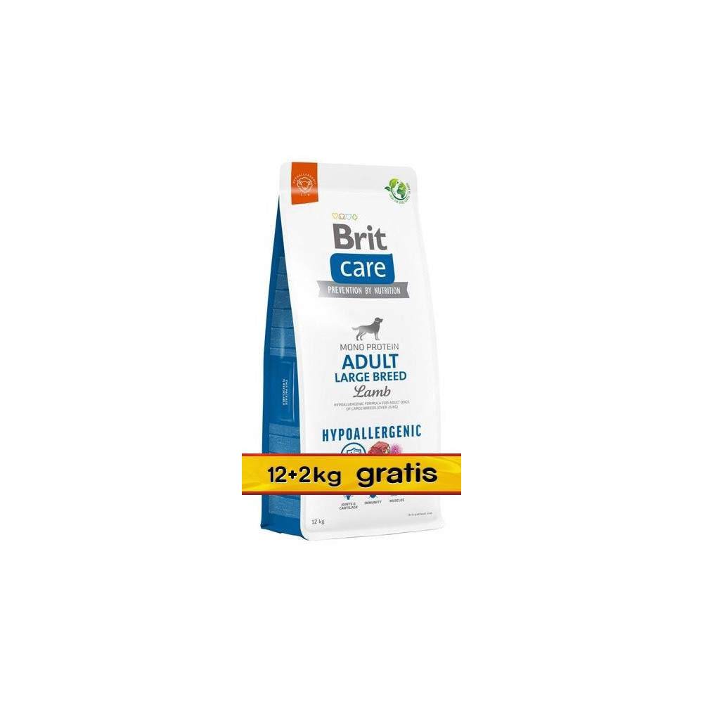 Brit Care Hypoallergenic Adult Large Lamb 14kg (12+2kg gratis)