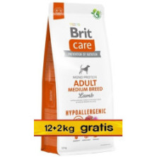 Brit Care Hypoallergenic Adult Medium Lamb 14kg (12+2kg gratis)