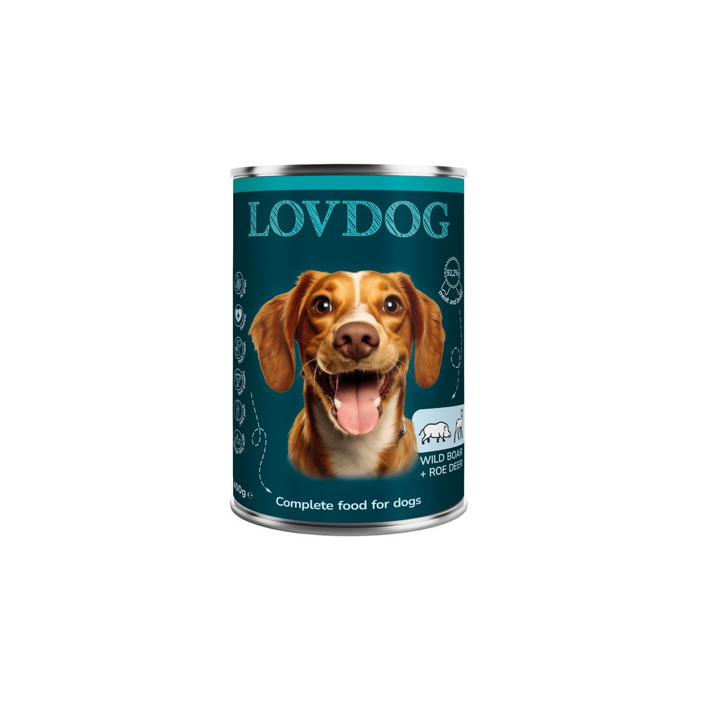 Lovdog Wild Boar & Roe Deer puszka 400g