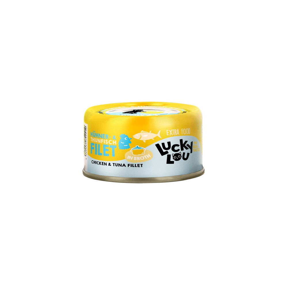 Lucky Lou Extrafood Kurczak i tuńczyk w bulionie puszka 70g