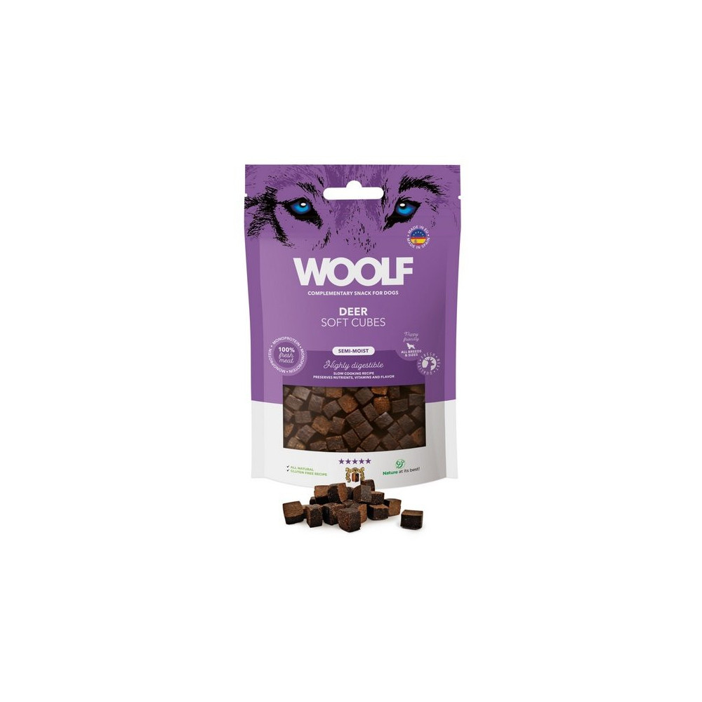 Woolf Soft Cubes Monoprotein Deer 100g