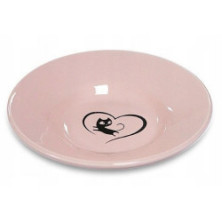 Yarro/Moderna Miska ceramiczna dla kota z serduszkiem różowa [Y2751]