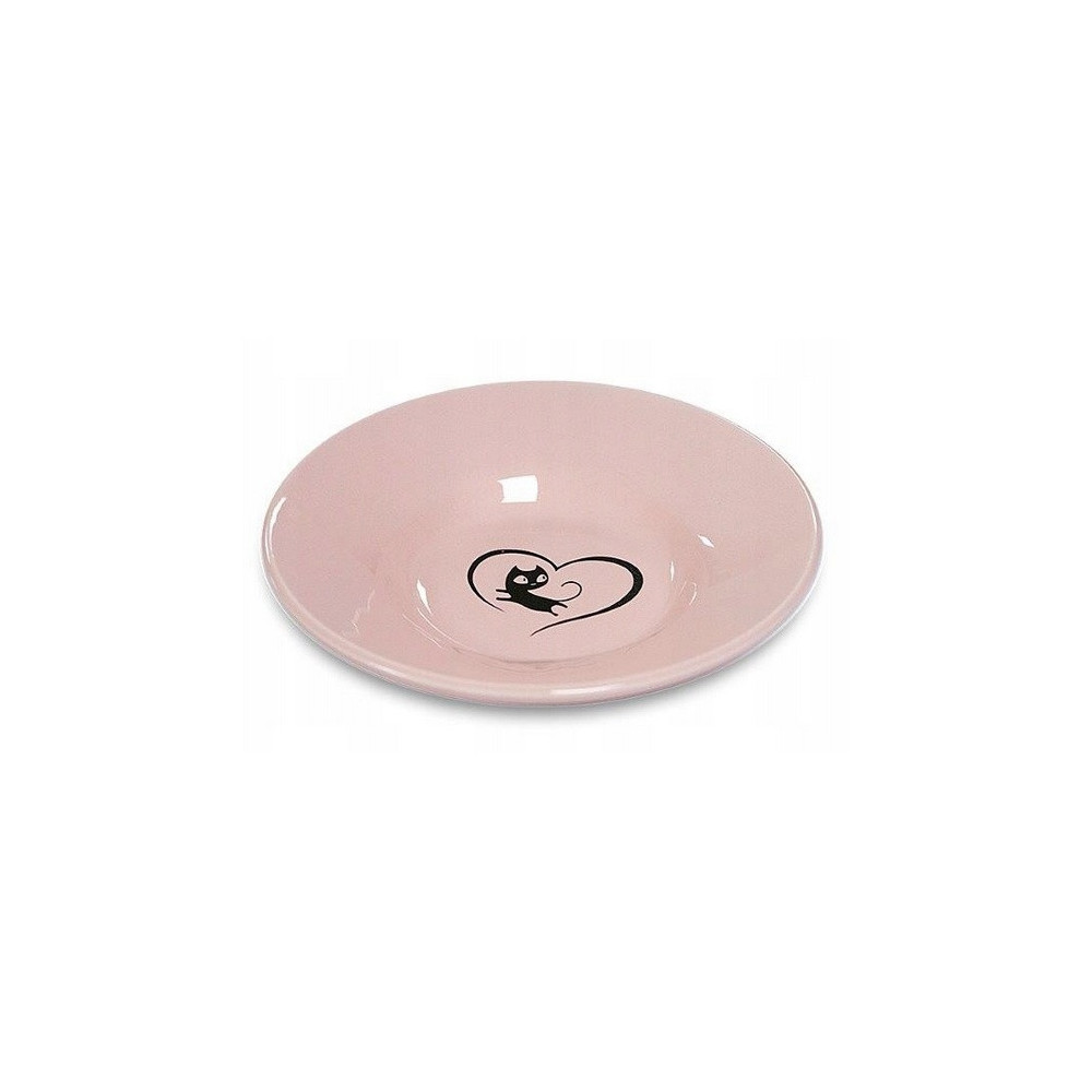 Yarro/Moderna Miska ceramiczna dla kota z serduszkiem różowa [Y2751]