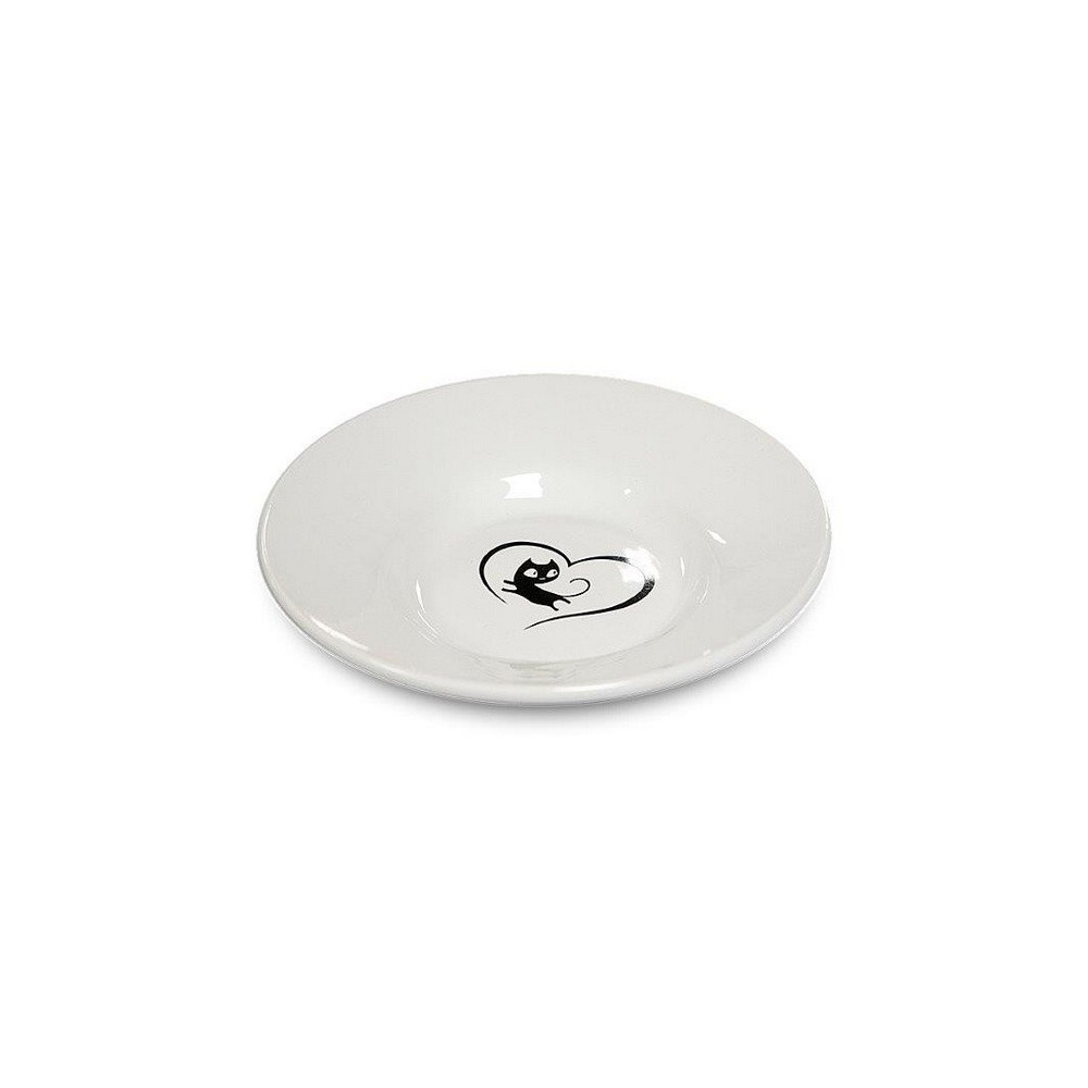 Yarro/Moderna Miska ceramiczna dla kota z serduszkiem biała [Y2752]