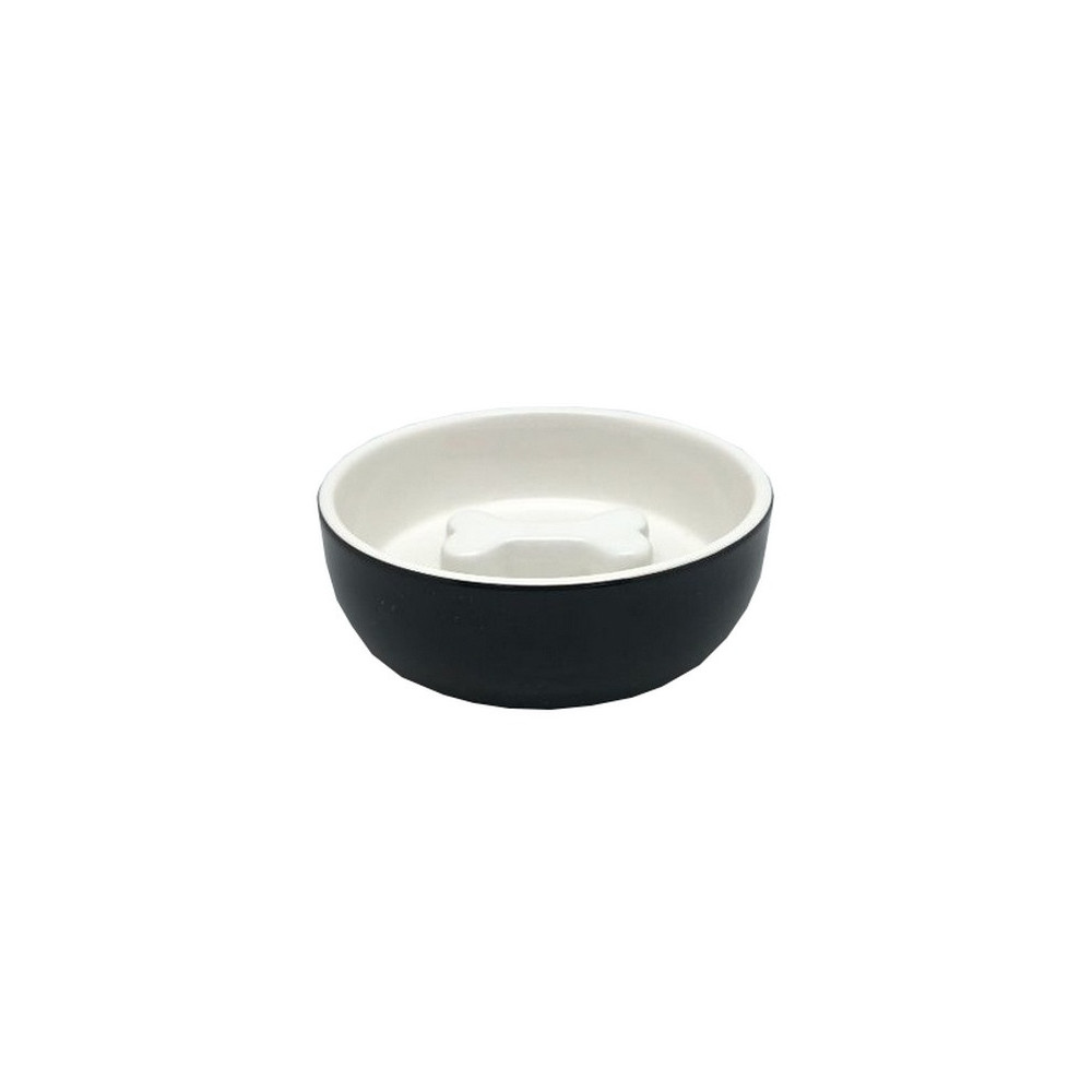 Yarro/Moderna Miska ceramiczna dla psa Slow Food Kostka czarna [Y2762]