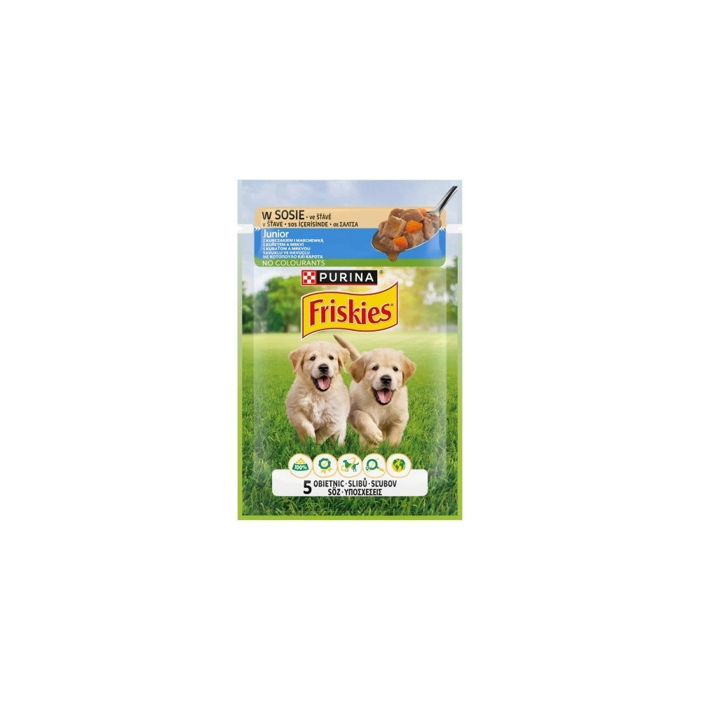 Friskies Dog Junior Kurczak i marchewka w sosie saszetka 85g