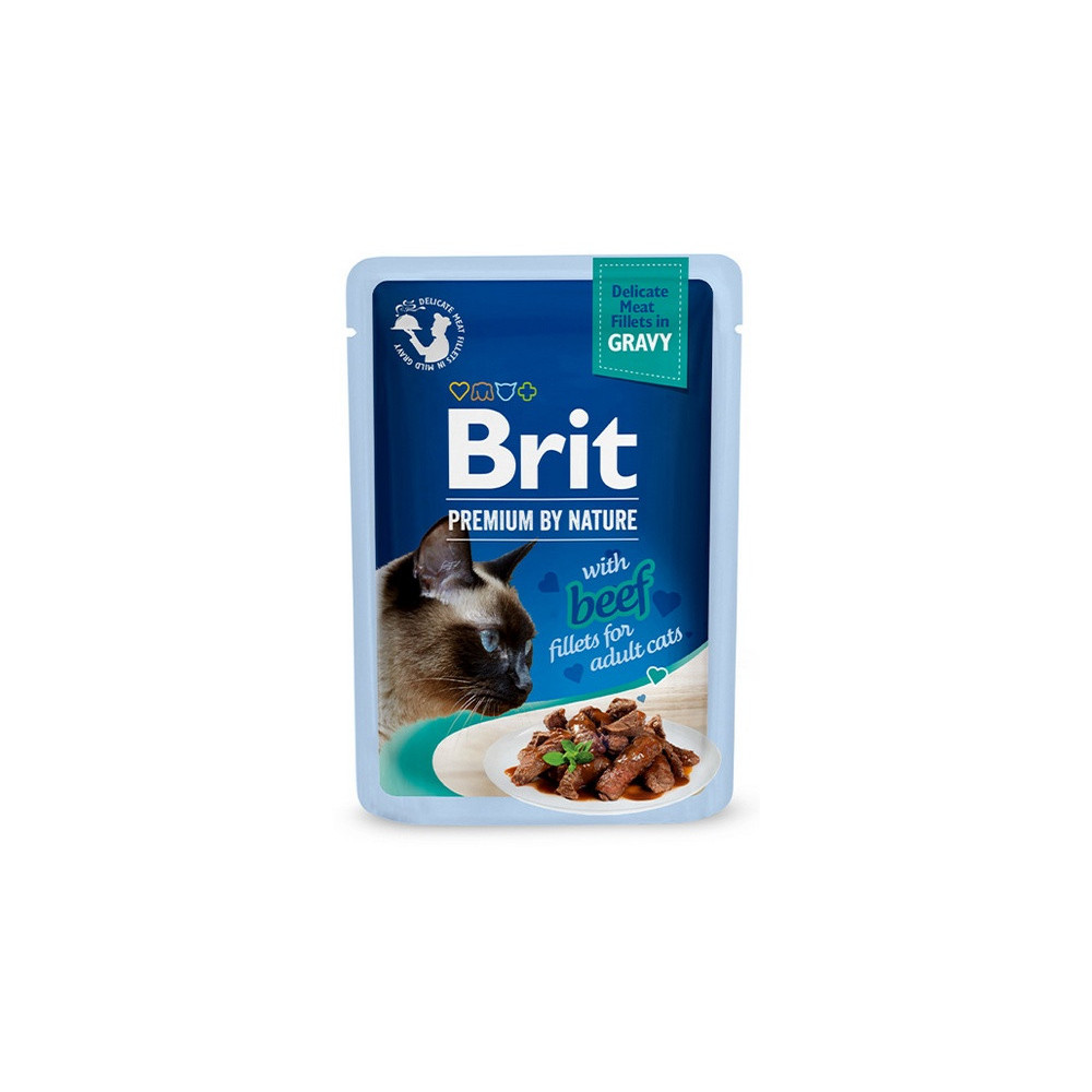 Brit Premium Cat Fillets with Beef sos saszetka 85g