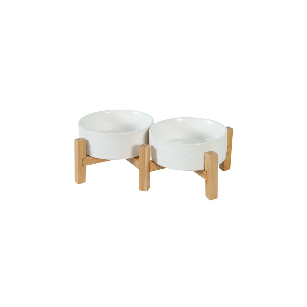 Zolux Miska ceramiczna dla psa i kota Keramo Duo 2x300ml biała