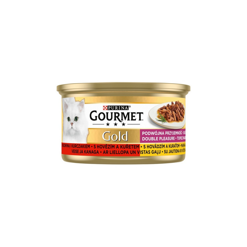 Gourmet Gold Wołowina i kurczak w sosie 85g