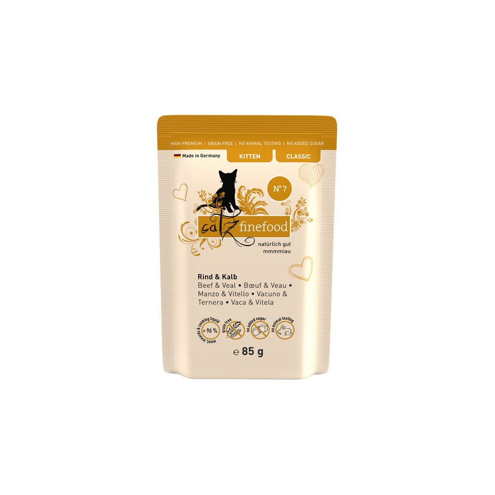 Catz Finefood Classic Kitten N.07 Wołowina i cielęcina saszetka 85g