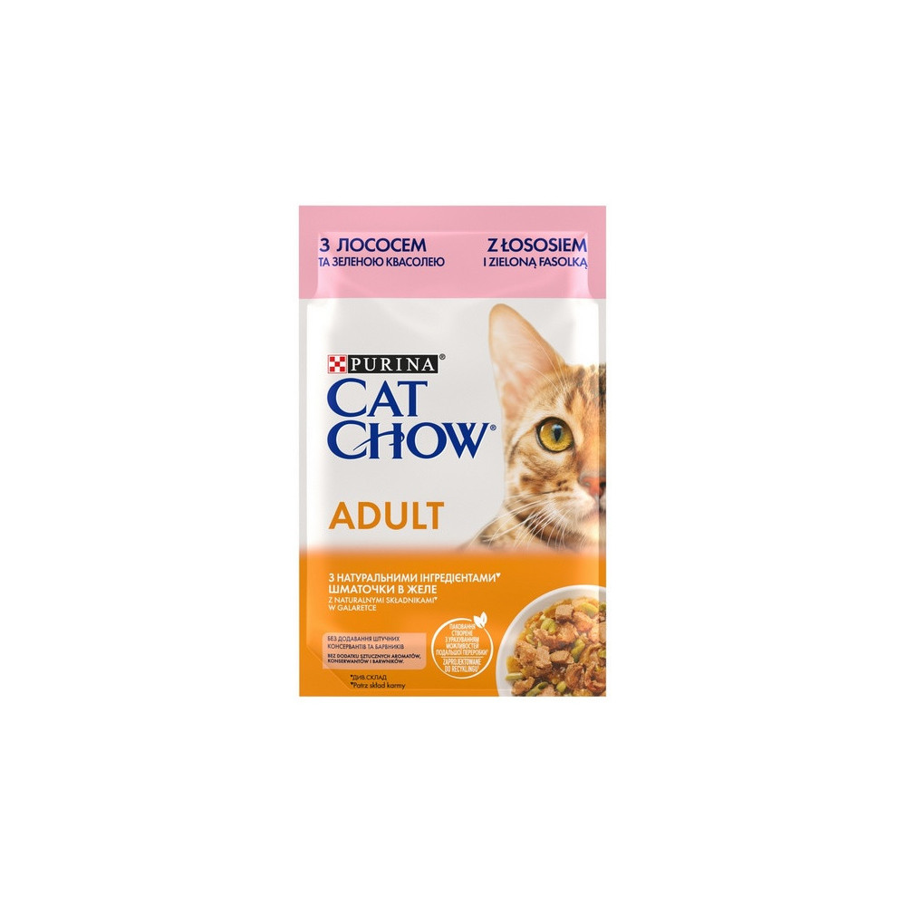 Purina Cat Chow Łosoś i zielona fasolka saszetka 85g