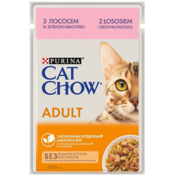 Purina Cat Chow Łosoś i zielona fasolka saszetka 85g
