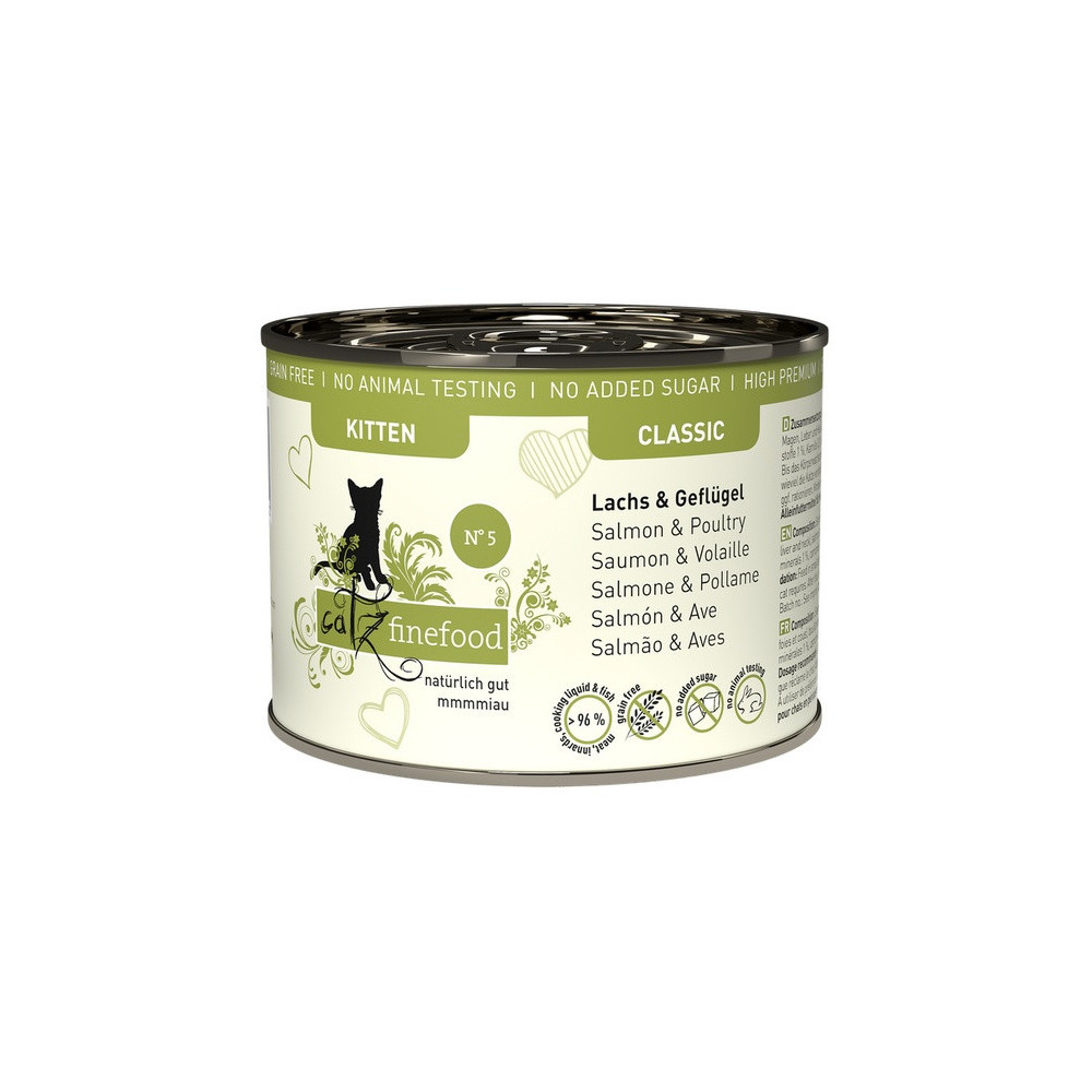 Catz Finefood Classic Kitten N.05 Łosoś i drób puszka 200g