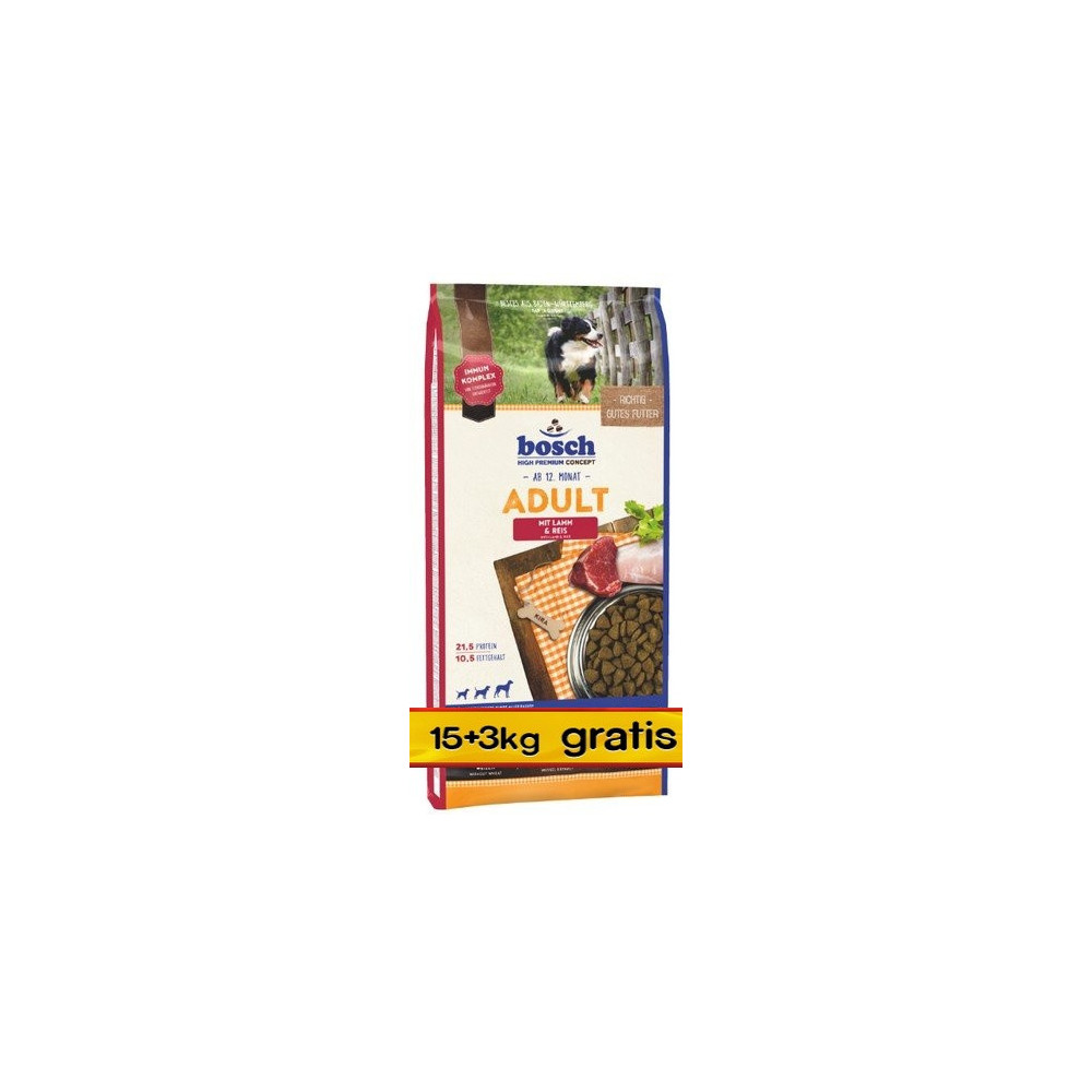 Bosch Adult Lamb & Rice 18kg (15+3kg)