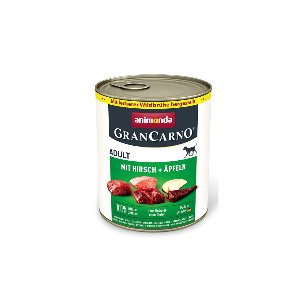 Animonda GranCarno Original Adult Rind Hirsch Apfel Wołowina, Jeleń + Jabłko puszka 800g