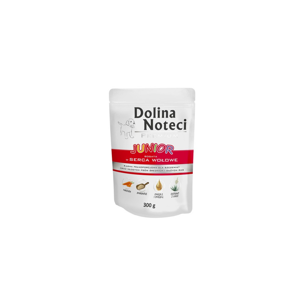 Dolina Noteci Premium Pies Junior Serca wołowe saszetka 300g