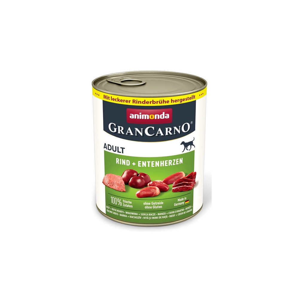 Animonda GranCarno Original Adult Rind Entenherzen Wołowina + Serca kacze puszka 800g