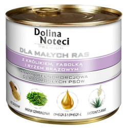 Dolina Noteci Premium Pies Mały Królik, fasolka i ryż brązowy puszka 185g