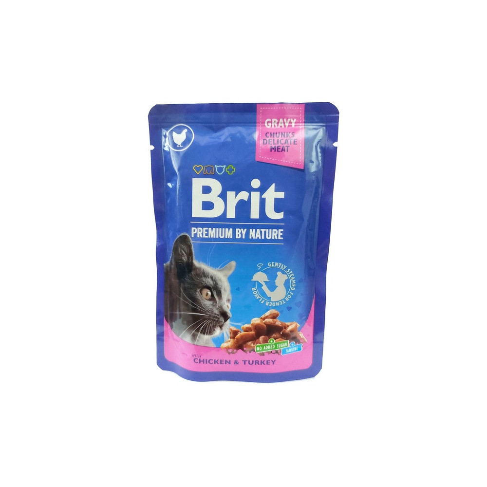 Brit Premium Cat Adult Kurczak + Indyk saszetka 100g