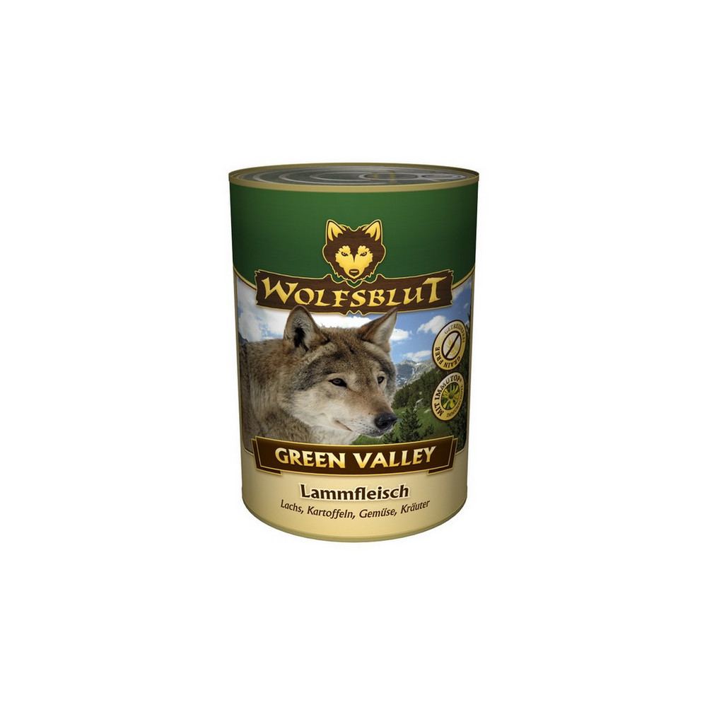 Wolfsblut Dog Green Valley - jagniecina, łosoś, ziemniaki puszka 395g