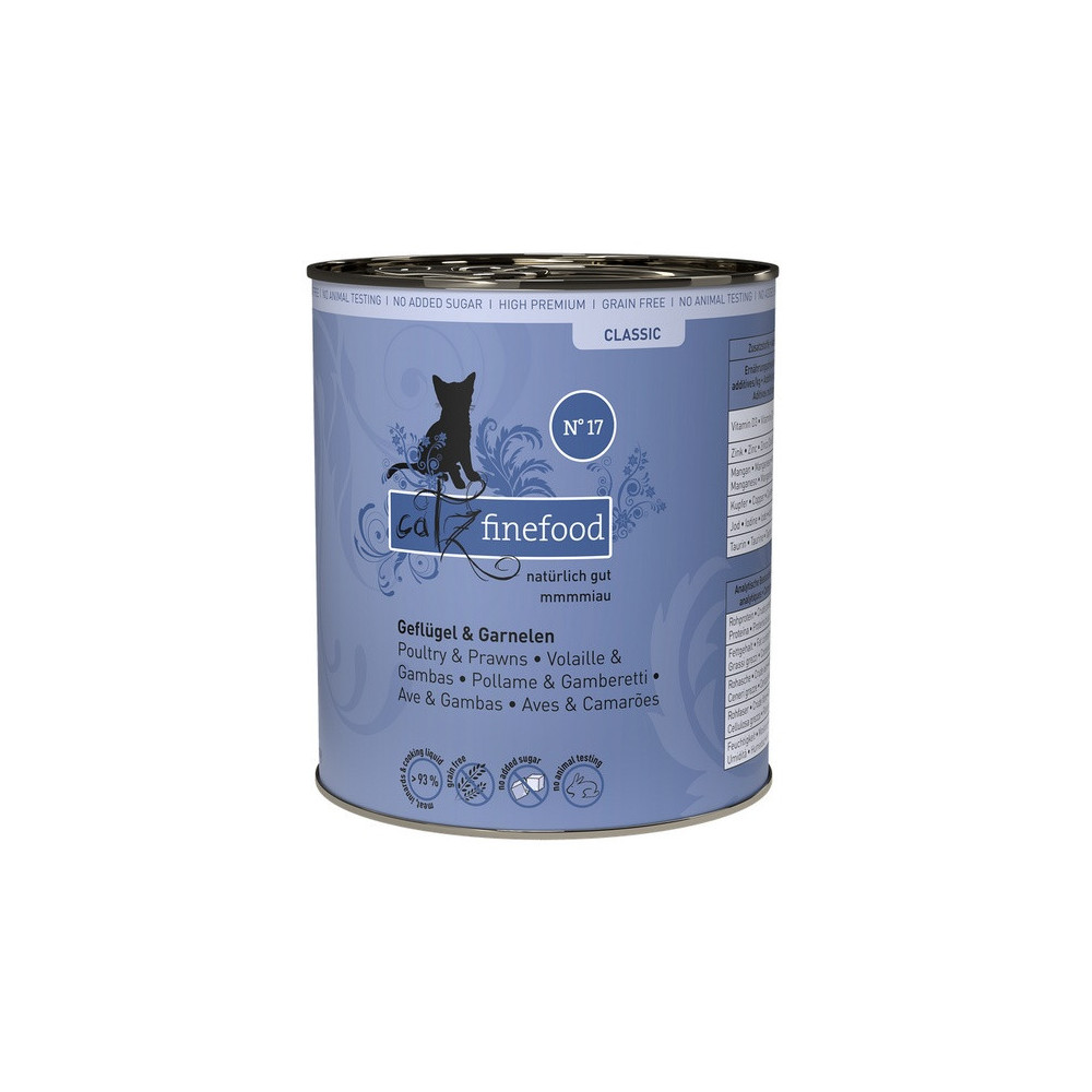 Catz Finefood Classic N.17 Drób i Krewetki puszka 800g