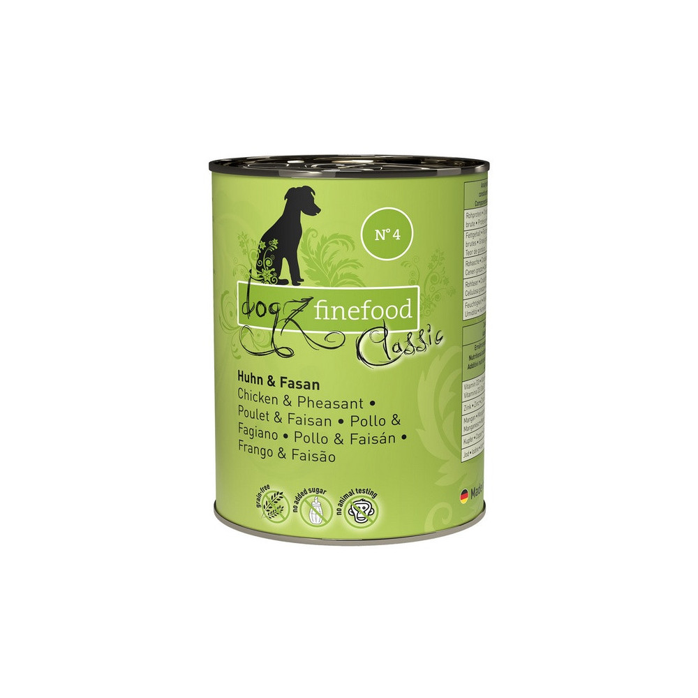 Dogz Finefood Classic N.04 Kurczak i bażant puszka 400g