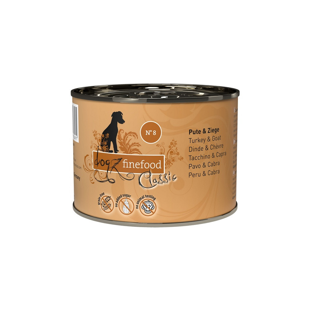 Dogz Finefood Classic N.08 Indyk i koza puszka 200g