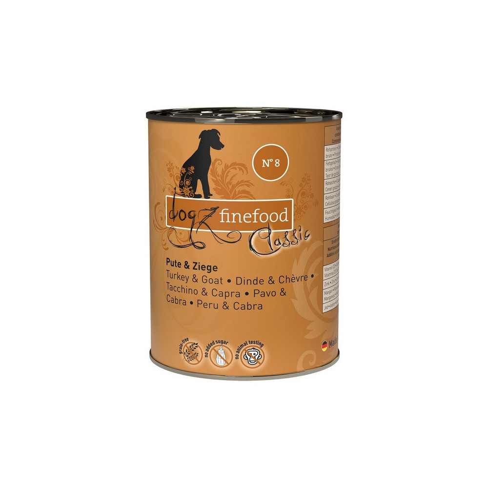 Dogz Finefood Classic N.08 Indyk i koza puszka 400g