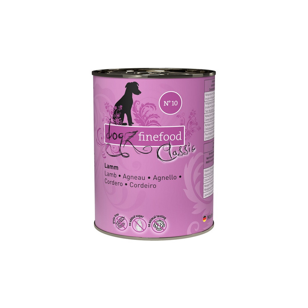 Dogz Finefood Classic N.10 Jagnięcina puszka 400g