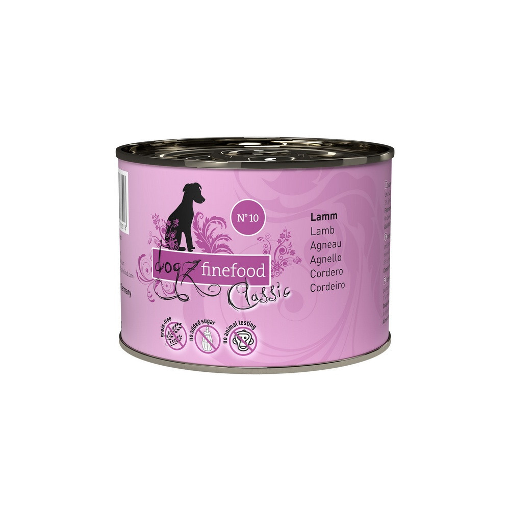 Dogz Finefood Classic N.10 Jagnięcina puszka 200g
