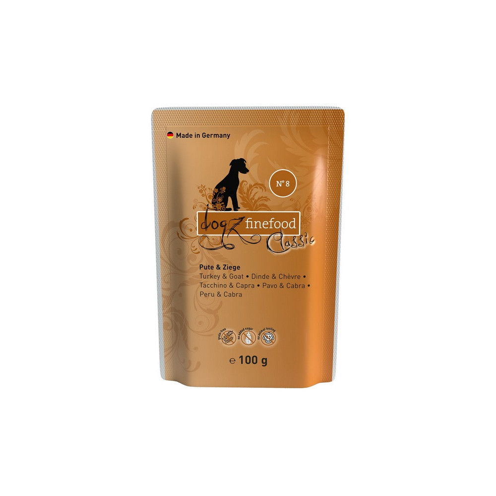 Dogz Finefood Classic N.08 Indyk i koza saszetka 100g