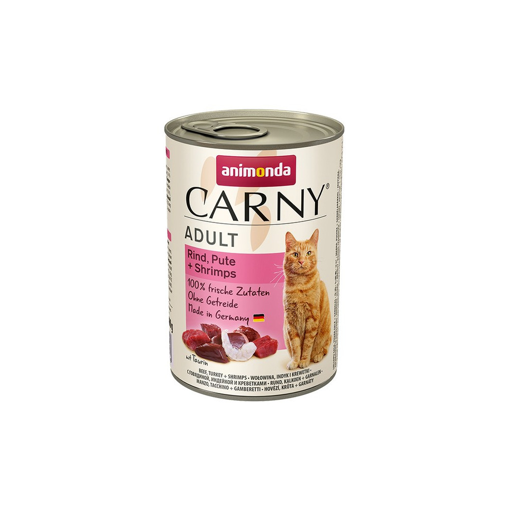 Animonda Carny Adult Wołowina, Indyk + Krewetki puszka 400g