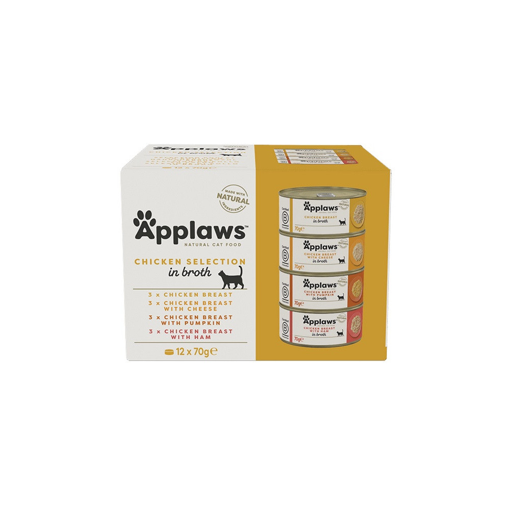 Applaws puszki dla kota Multipack Chicken 12x70g