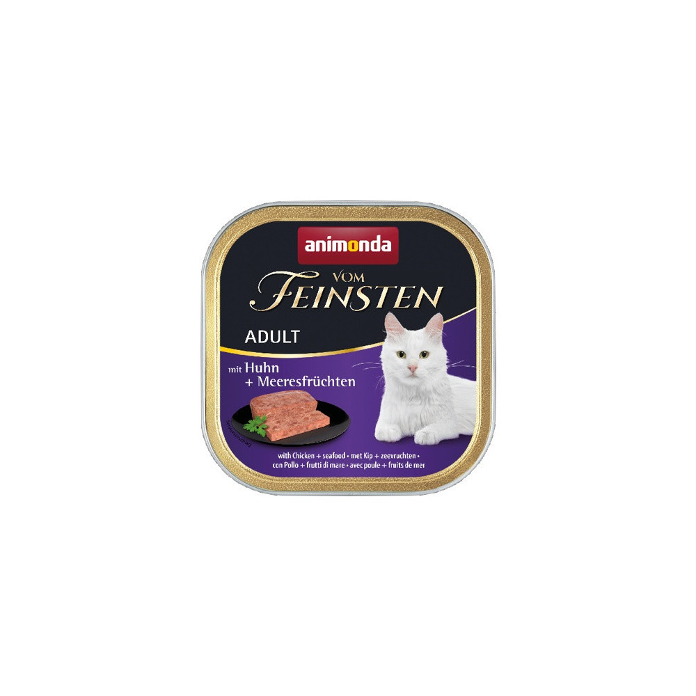 Animonda vom Feinsten Cat Adult z Kurczakiem i Owocami Morza tacka 100g