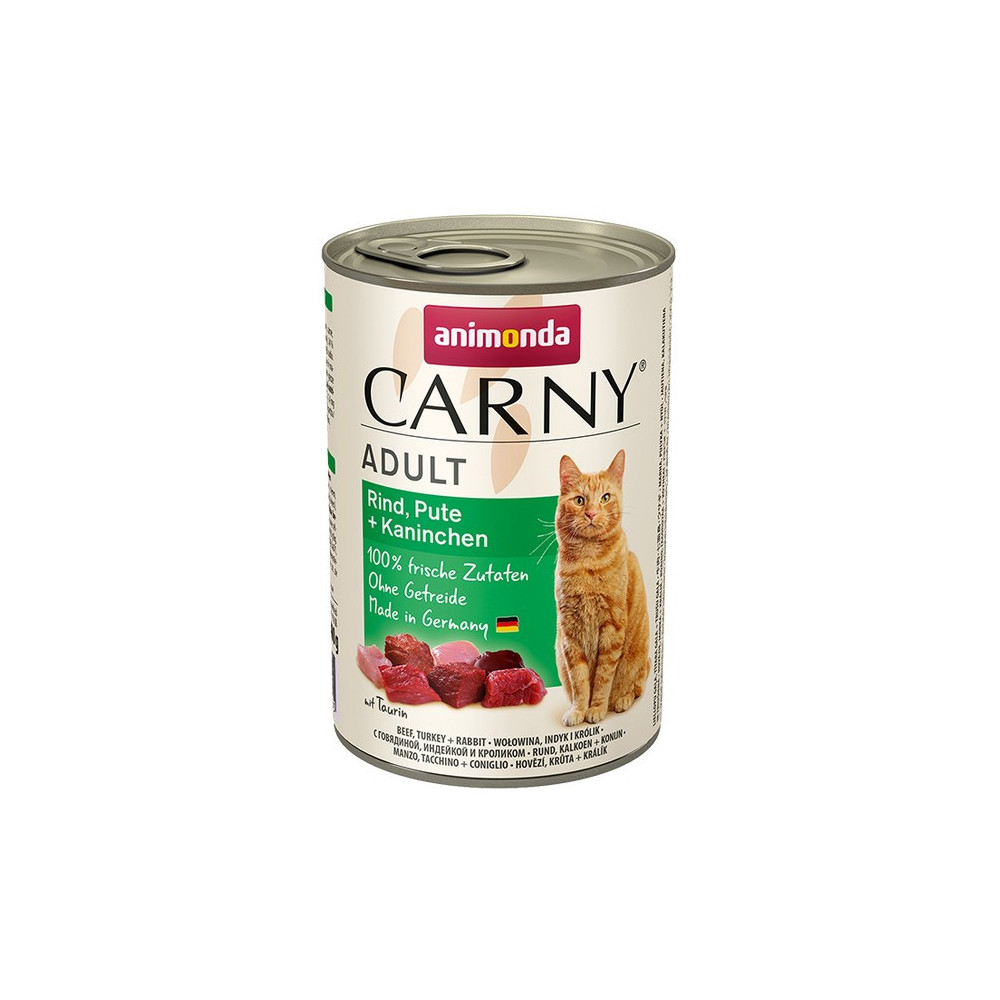 Animonda Carny Adult Wołowina, Indyk + Królik puszka 400g