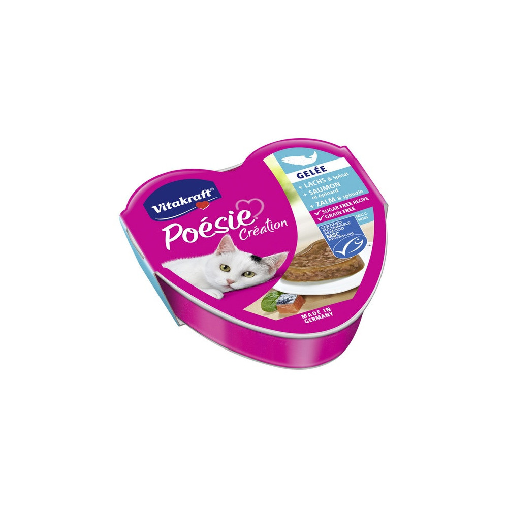 Vitakraft Poesie galaretka łosoś i szpinak tacka 85g