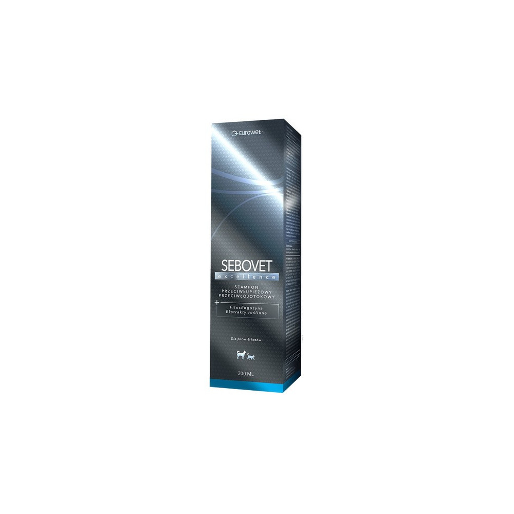 Sebovet Excellence - szampon przeciwłupieżowy i przeciwłojotokowy dla kota i psa 200ml