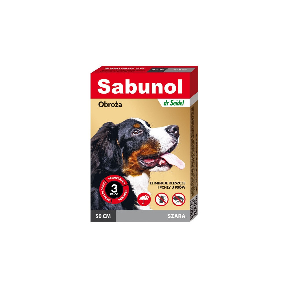 Sabunol GPI Obroża przeciw pchłom dla psa szara 50cm